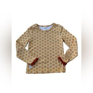 Wildflowers Size 6 Yellow Geometric Print Long Sleeve Shirt